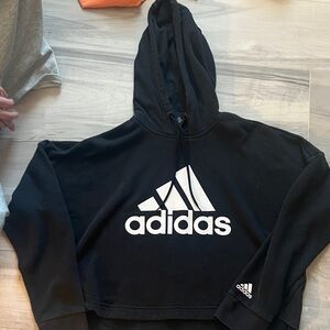 adidas Black Hoodie with White Logo
